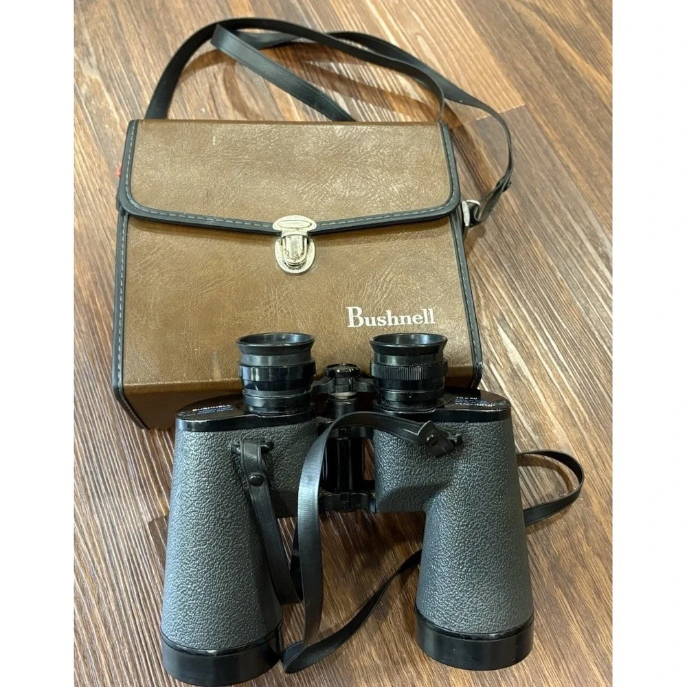 Vintage‎ Bushnell Insta-Focus 10x50 Binoculars 367 ft at 1000 yds Case & Strap